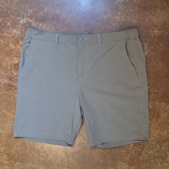 FREE FLY Latitude Shorts Mens Large Chino Tobacco Brown Stretch Fishing Everyday - Picture 2 of 8